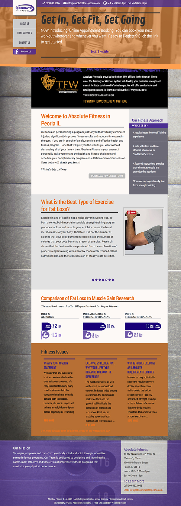 Absolute Fitness Homepage
