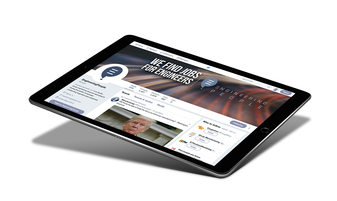 EngineeringPeople Twitter Page on Ipad